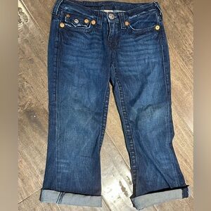 True Religion Joey Big T cropped jeans capris roll cuff size 27*